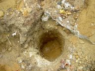 Middle center post hole